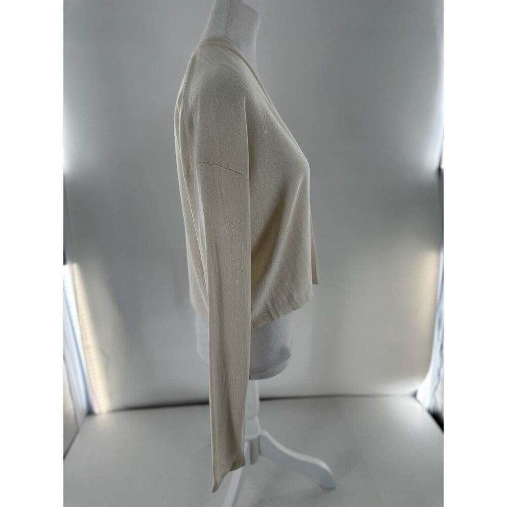 Kinross Cashmere Dress Cardigan Sz S Silk Ivory Dainty Old Money Quiet Luxury - Picture 3 of 7
